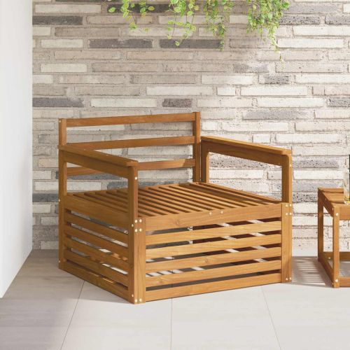 2 Брой Диван с подлакътници Солидно акациево дърво Естествен