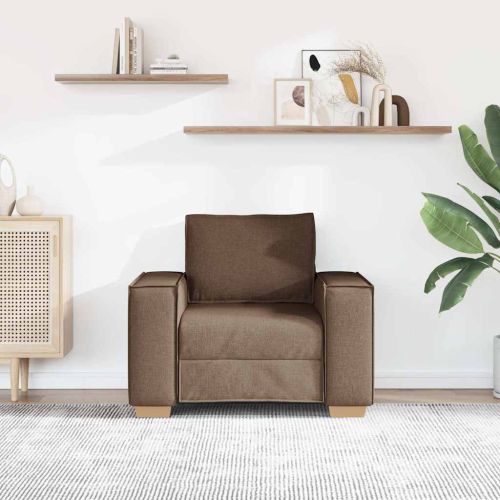 Диван-фотьойл, кафяв, 100x78x84 см, плат