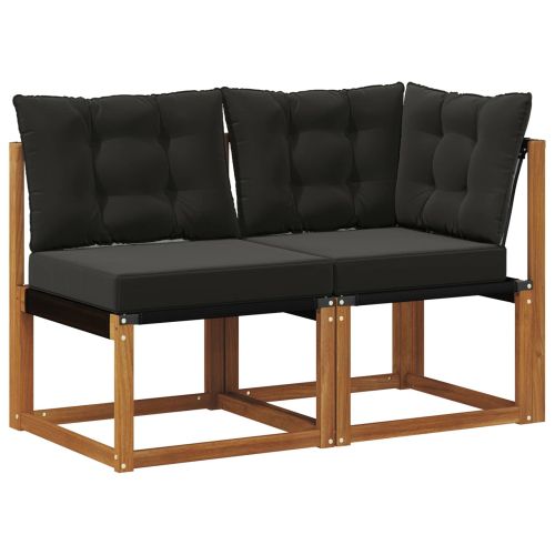 Външен среден и ъглов диван с възглавница 2 Брой Естествен