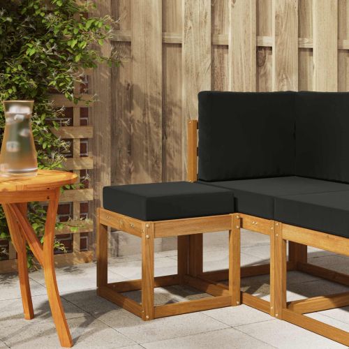 Външен стол-бенч с възглавница Естествен 43 x 43 x 37 см