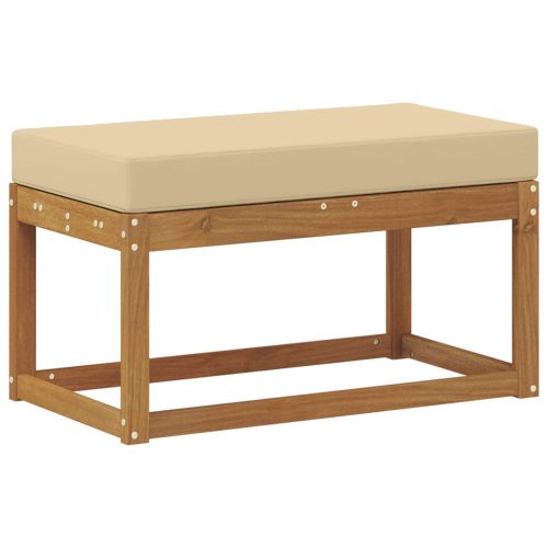 Външна табуретка с възглавница Естествен 79 x 43 x 37 см