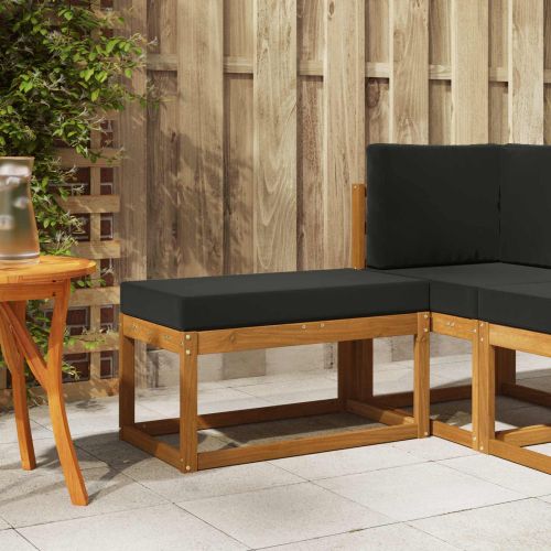 Външна табуретка с възглавница Естествен 79 x 43 x 37 см