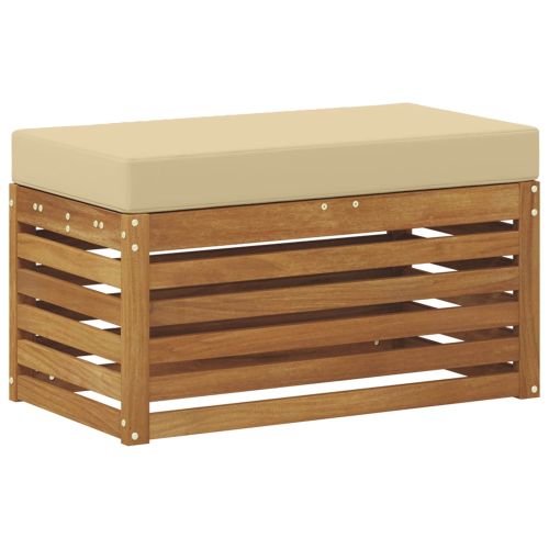 Външна табуретка с възглавница Естествен 80 x 43 x 37 см