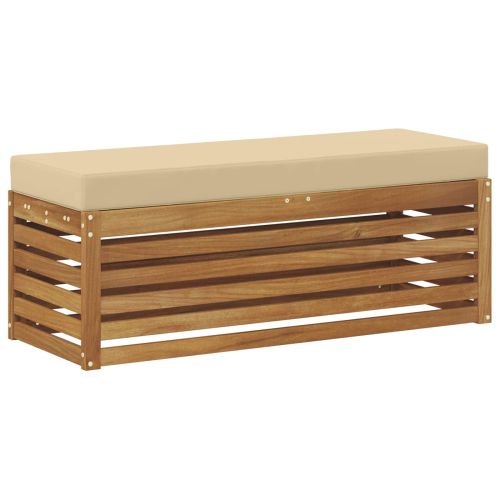 Външна табуретка с възглавница Естествен 115 x 43 x 37 см