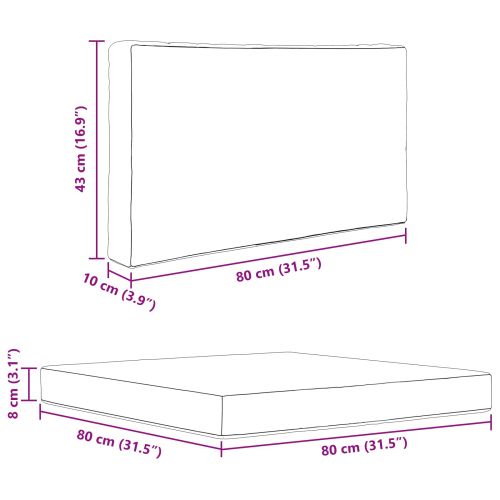 Възглавница за диван на открито 2 pcs Таупе Полиестер