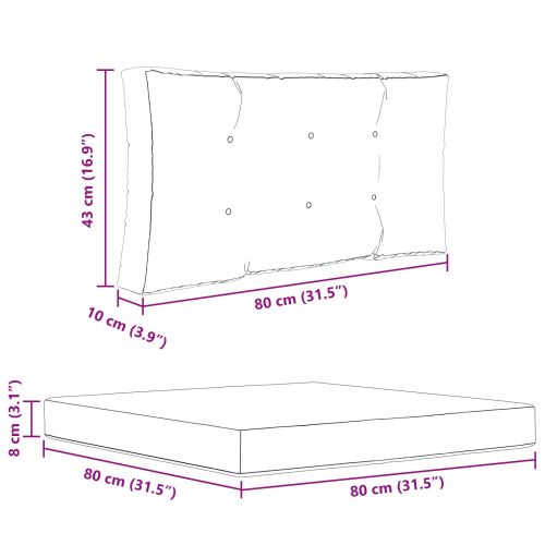 Възглавница за диван на открито 3 pcs Черен Полиестер