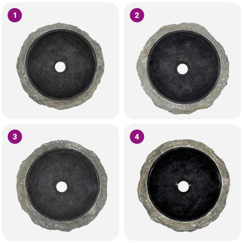 Мивка, 40x12 см, мрамор, черна