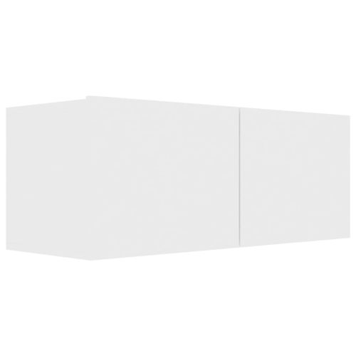 Комплект ТВ шкафове от 7 части, бял, инженерно дърво