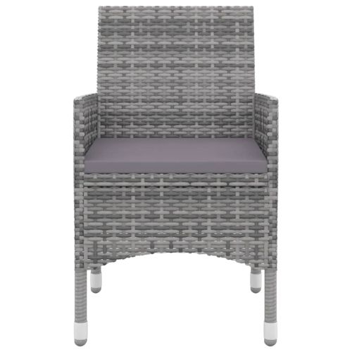 Градински комплект с възглавници 7 части полиратан и стъкло