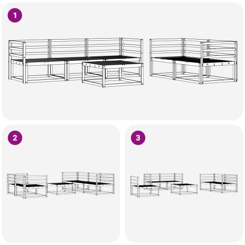 Комплект дивани за открито 6 pcs Естествен