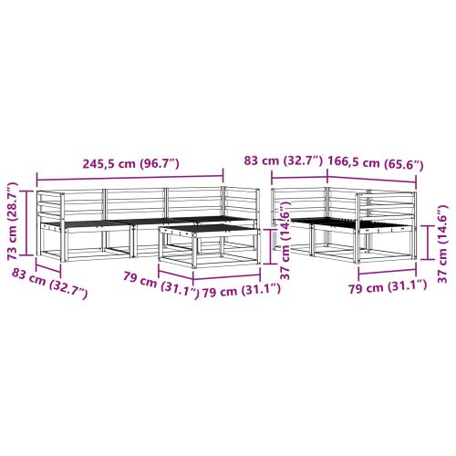 Комплект дивани за открито 6 pcs Естествен