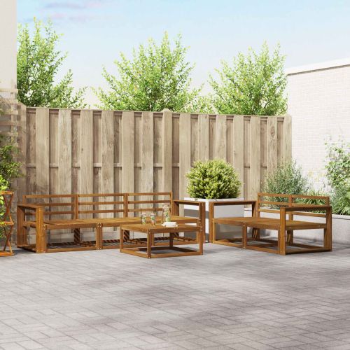 Комплект дивани за открито 6 pcs Естествен