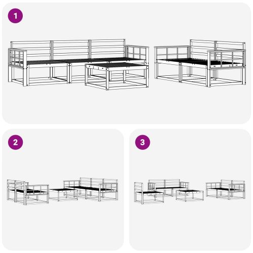 Комплект дивани за открито 6 pcs Естествен