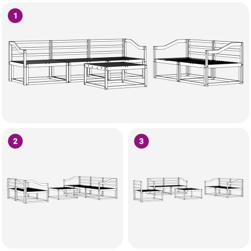 Комплект дивани за открито 6 pcs Естествен