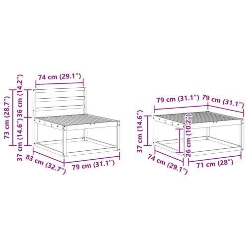 Комплект дивани за открито 6 pcs Естествен