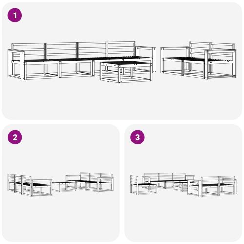 Комплект дивани за открито 7 pcs Естествен