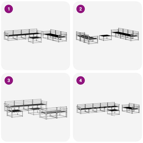 Комплект дивани за открито 8 pcs Естествен