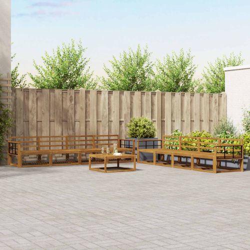 Комплект дивани за открито 9 pcs Естествен