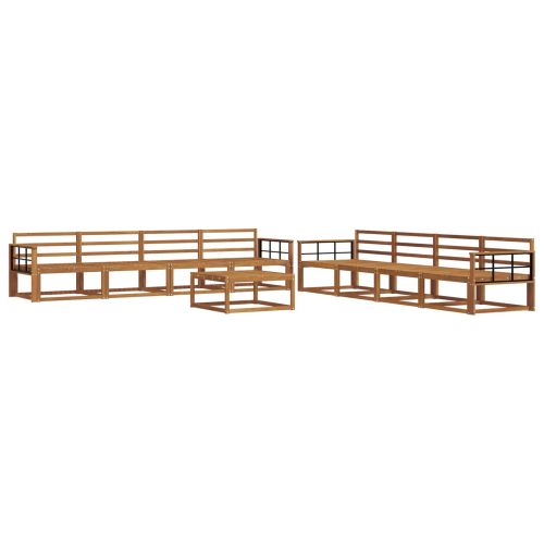 Комплект дивани за открито 9 pcs Естествен