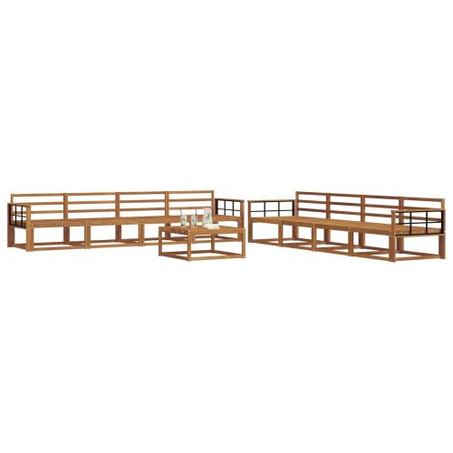 Комплект дивани за открито 9 pcs Естествен