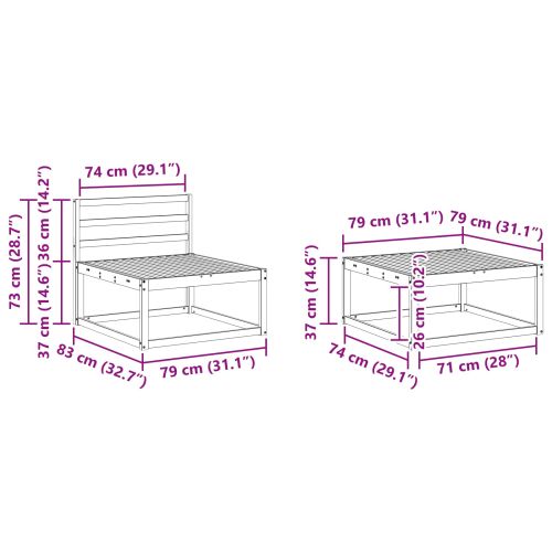 Комплект дивани за открито 4 pcs Естествен