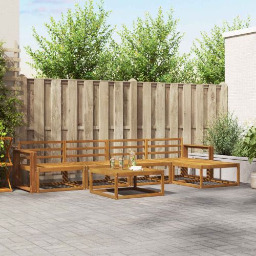 Комплект дивани за открито 6 pcs Естествен