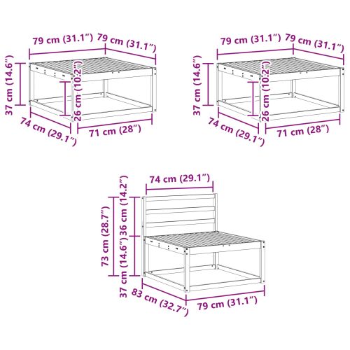 Комплект дивани за открито 6 pcs Естествен