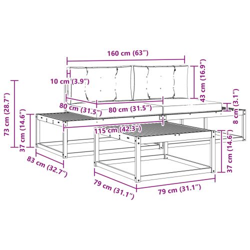 Комплект дивани за открито 3 Брой Натурален и Бежов