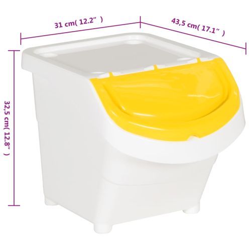 Стифиращи кошчета за отпадъци с капаци 3 бр бяло PP 78 л