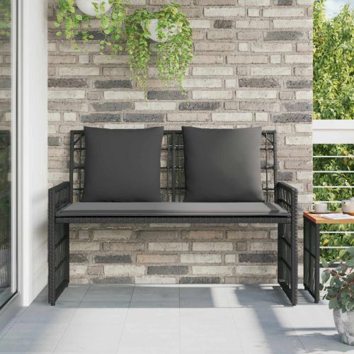 Външна пейка 2 -Seater 116 x 55 x 82 см Стомана и полиратан