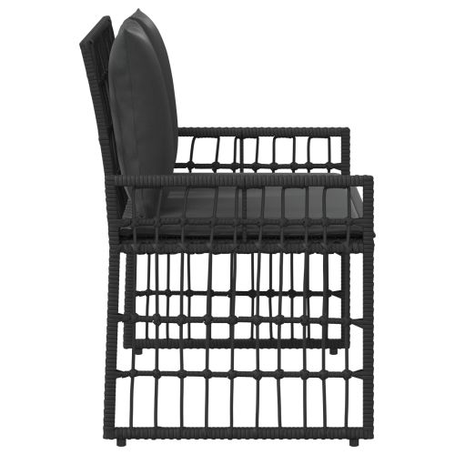 Външна пейка 2 -Seater 116 x 55 x 82 см Стомана и полиратан