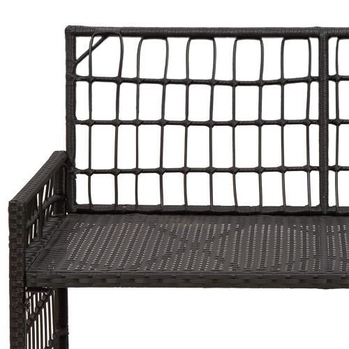 Външна пейка 2 -Seater 116 x 55 x 82 см Стомана и полиратан
