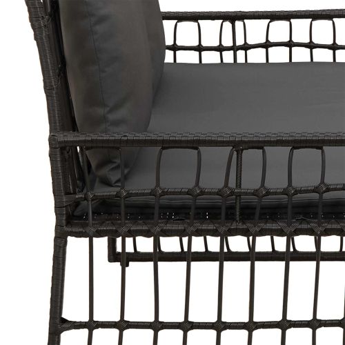 Външна пейка 2 -Seater 116 x 55 x 82 см Стомана и полиратан