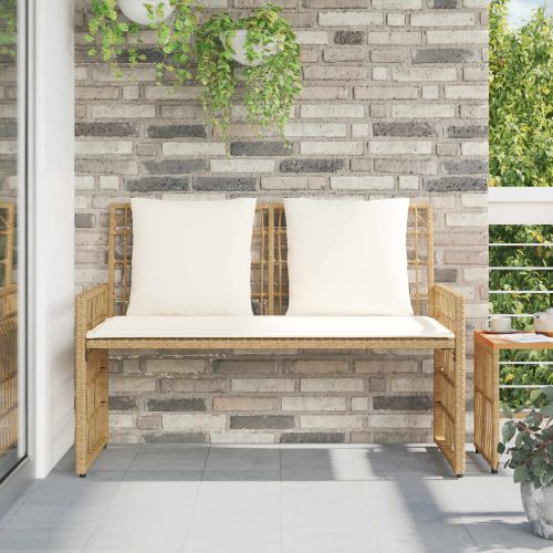 Външна пейка 2 -Seater 116 x 55 x 82 см Стомана и полиратан