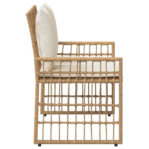 Външна пейка 2 -Seater 116 x 55 x 82 см Стомана и полиратан