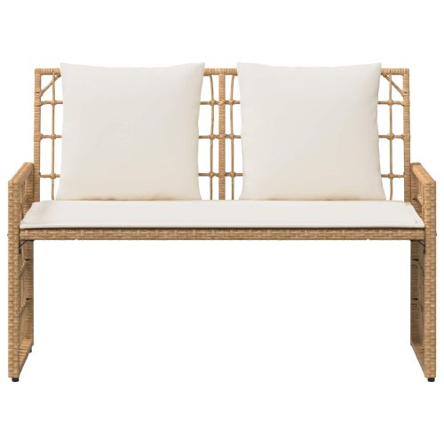 Външна пейка 2 -Seater 116 x 55 x 82 см Стомана и полиратан