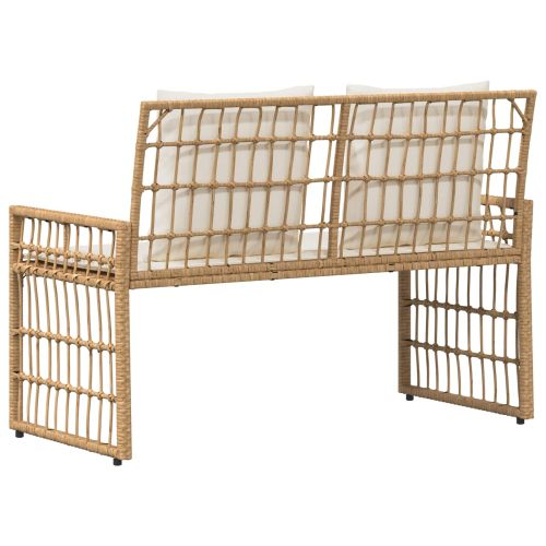 Външна пейка 2 -Seater 116 x 55 x 82 см Стомана и полиратан