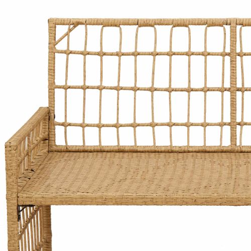 Външна пейка 2 -Seater 116 x 55 x 82 см Стомана и полиратан