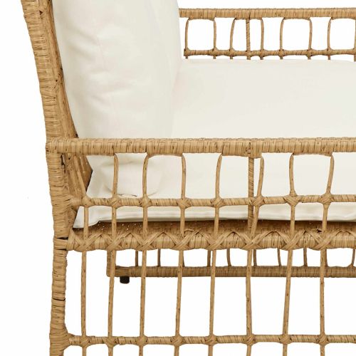 Външна пейка 2 -Seater 116 x 55 x 82 см Стомана и полиратан