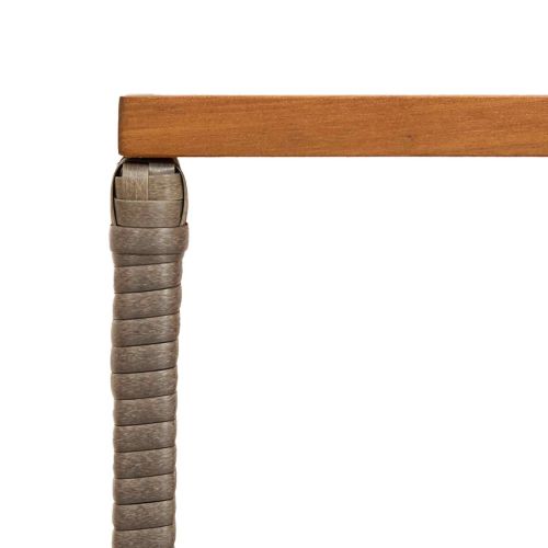 Маса за открито Сив 80 x 40 x 40 cm Стомана и полиратан