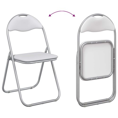 Сгъваем стол 2 pcs Бяло и сиво 48 x 43,5 x 81 см Изкуствена