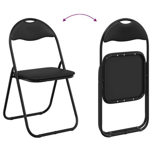 Сгъваем стол 2 pcs Черен 48 x 43,5 x 81 см Изкуствена