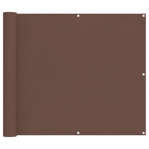 Балконен екран Кафяво 100 x 600 cm Оксфордска тъкан