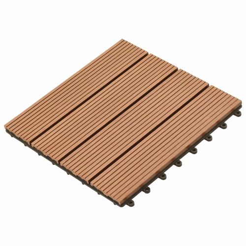 Плочка за decking 11 pcs Кафяво 30 x 30 cm WPC