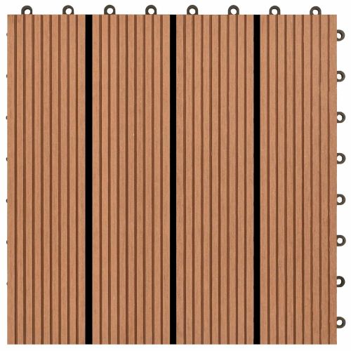 Плочка за decking 11 pcs Кафяво 30 x 30 cm WPC