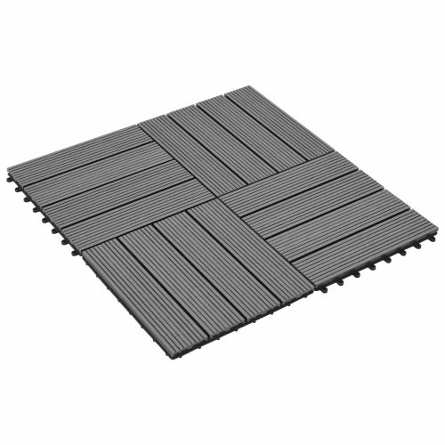 Плочка за decking 11 pcs Сив 30 x 30 cm WPC