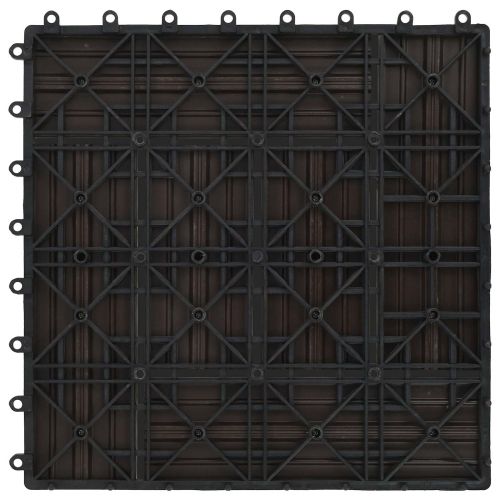 Плочка за decking 11 бр. Тъмен кафяв 30 x 30 cm WPC