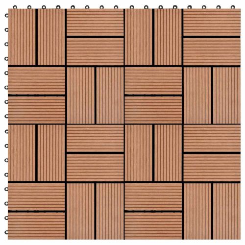 Плочка за decking 11 pcs Кафяво 30 x 30 cm WPC