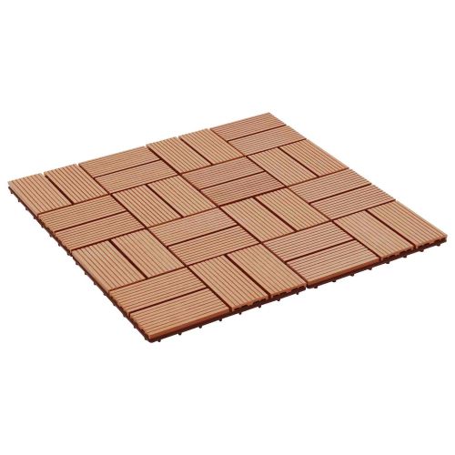 Плочка за decking 11 pcs Тик 30 x 30 cm WPC
