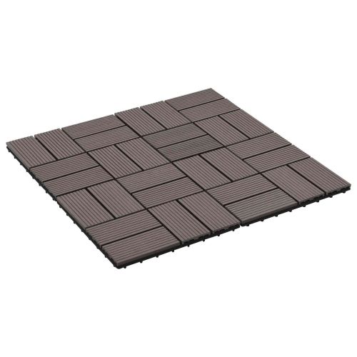 Плочка за decking 11 бр. Тъмен кафяв 30 x 30 cm WPC